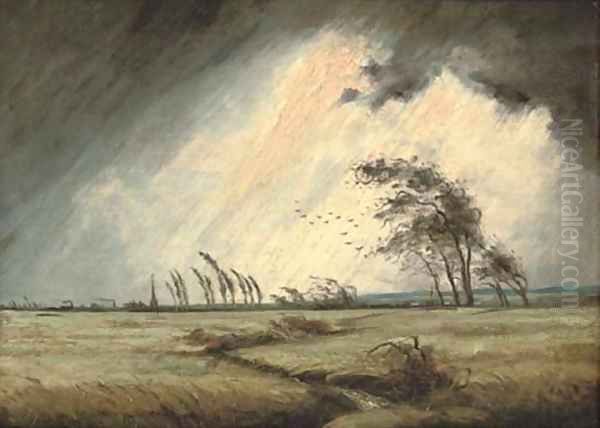 An approaching storm Oil Painting by Continental School