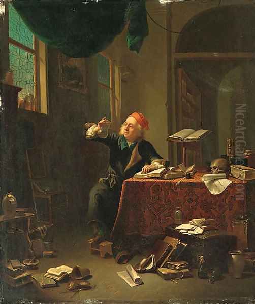 The alchemist Oil Painting by Continental School