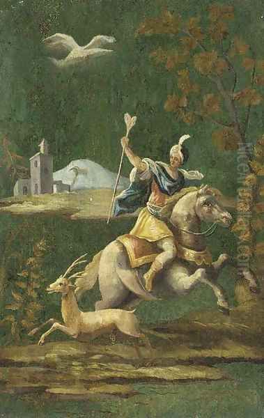 The stag hunt Oil Painting by Continental School