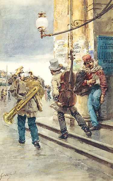 The Strolling Musicians by Continental School