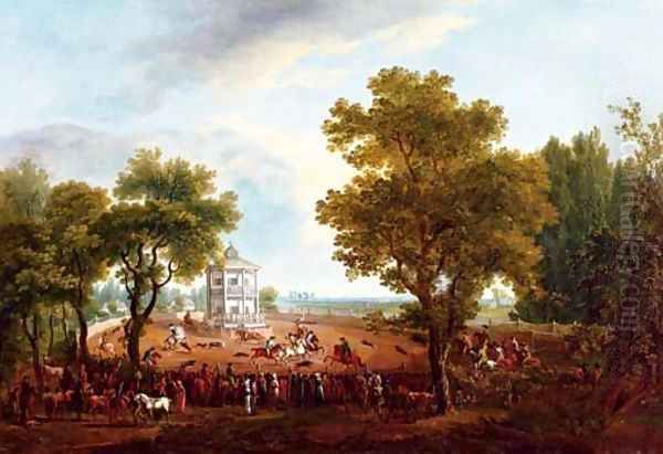 A boar hunt Oil Painting by German School