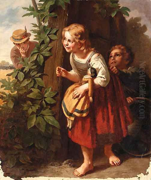 Hide and seek Oil Painting by German School