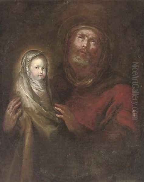 Saint Joseph with the Infant Christ Oil Painting by German School