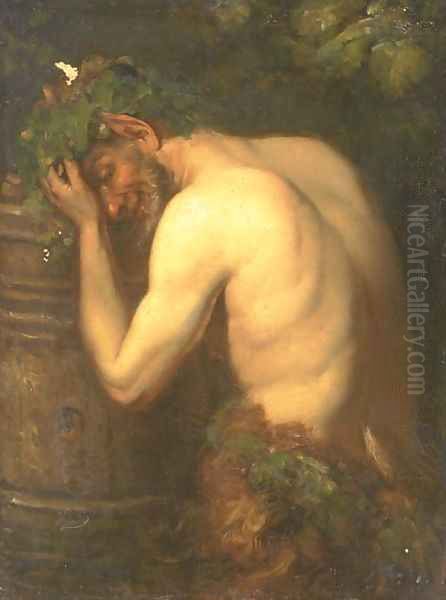 A satyr Oil Painting by German School