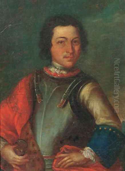 Portrait of Tsar Peter the Great (1672-1725) Oil Painting by German School