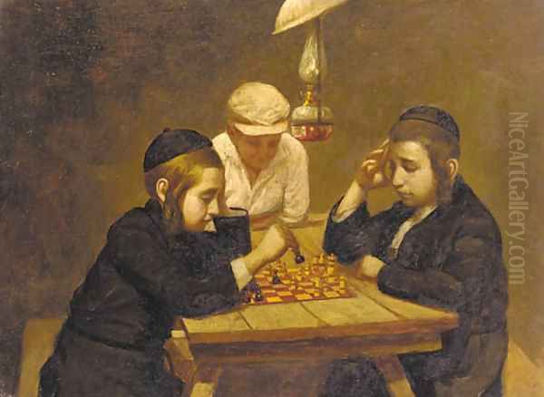 A tricky move Oil Painting by German School