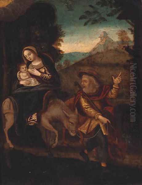 The Rest On The Flight Into Egypt Oil Painting by German School