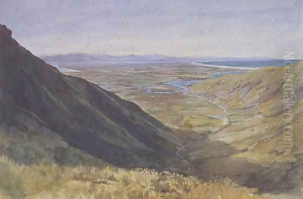 Pegasus Bay and the Canterbury Plains, New Zealand, 1859 Oil Painting by Joseph Griffiths Swayne