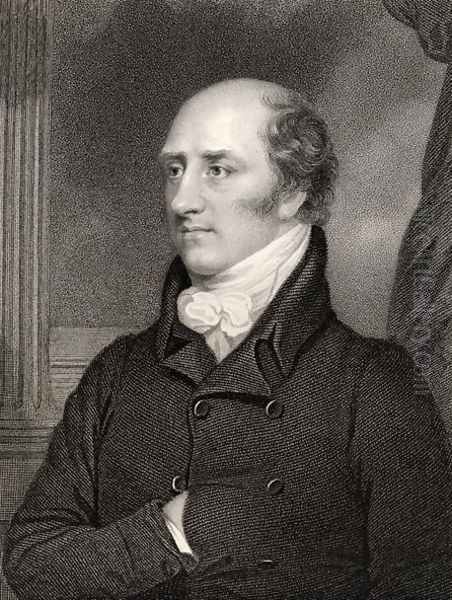 George Canning, Prime Minister, engraved by W. Holl, from National Portrait Gallery, volume II, published c.1835 Oil Painting by Thomas Stewardson