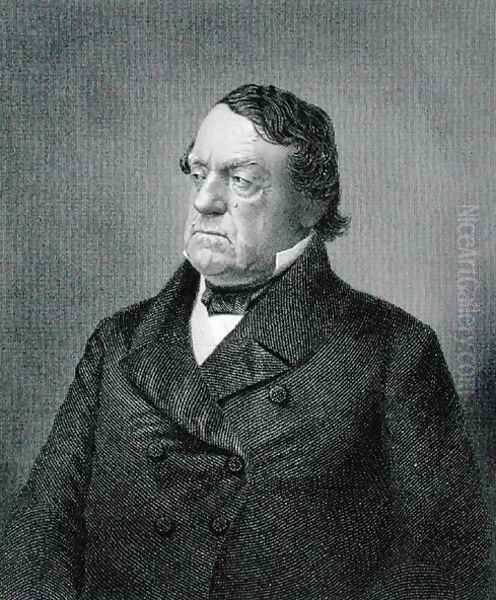 Lewis Cass, engraved by William G. Jackman fl.c.1841-60 after a photograph Oil Painting by Sutton & Bro.