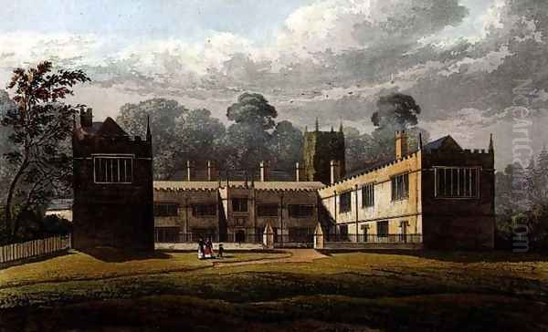 Lanhydrock House, from Ackermanns Repository of Arts, 1827 Oil Painting by Stockdale, J.W.