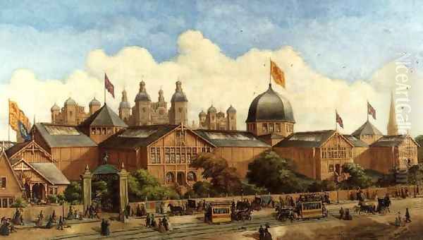 The International Forestry Exhibition, Edinburgh, 1884 Oil Painting by George Sutherland