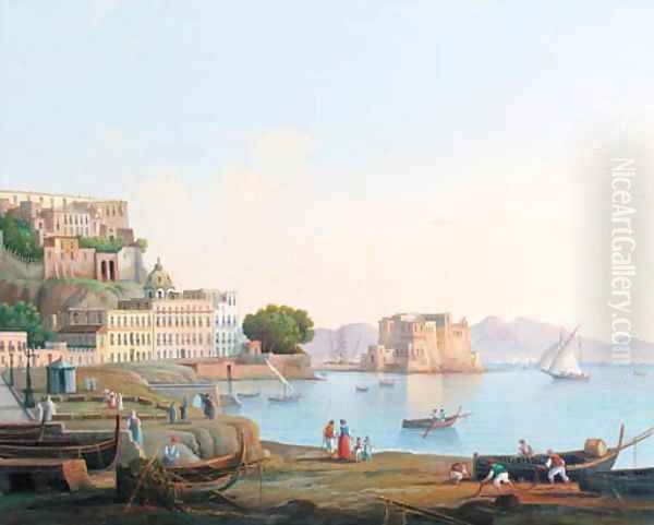 A veduta of Naples Oil Painting by Neapolitan School