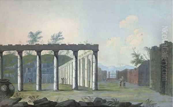 Avanti della collomata del quartiere dei soldati al Pompeii by Neapolitan School