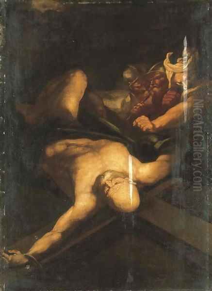 The Crucifixion of Saint Peter Oil Painting by Neapolitan School