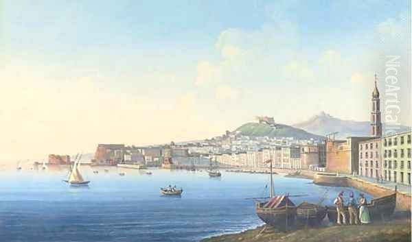 Veduta di Napoli dal Carmine Oil Painting by Neapolitan School