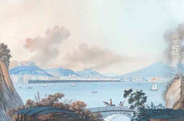 Napoli veduto da Posilipo Oil Painting by Neapolitan School