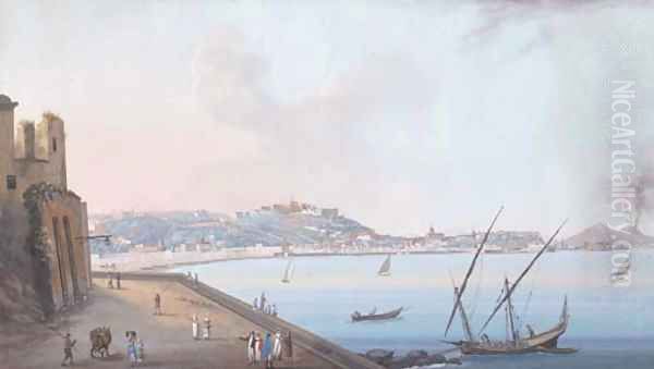 Veduta di Napoli presa da Posilipo Oil Painting by Neapolitan School