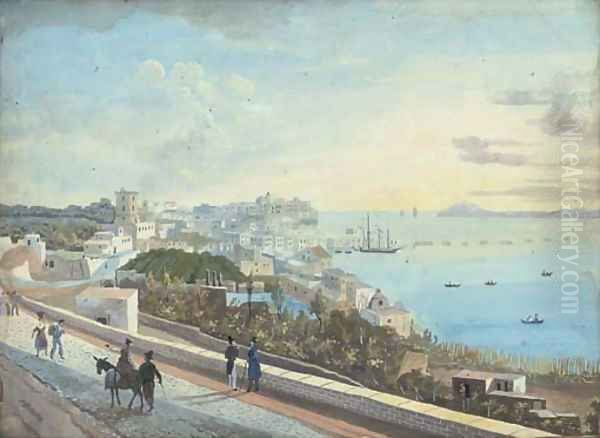 View over the Bay of Naples Oil Painting by Neapolitan School