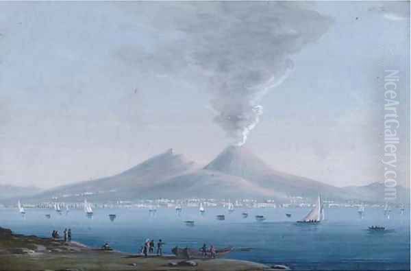 Views over the bay of Naples (one illustrated) Oil Painting by Neapolitan School