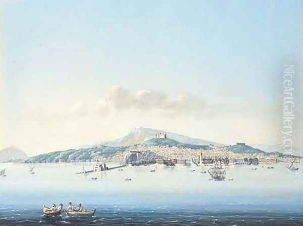 A view of the bay of Naples Oil Painting by Neapolitan School