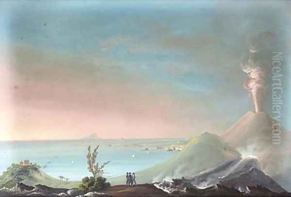 The eruption of 1834 Oil Painting by Neapolitan School