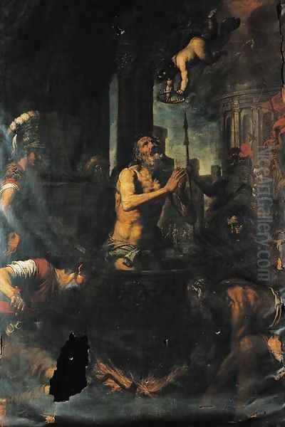 The martyrdom of Saint John the Evangelist Oil Painting by Neapolitan School