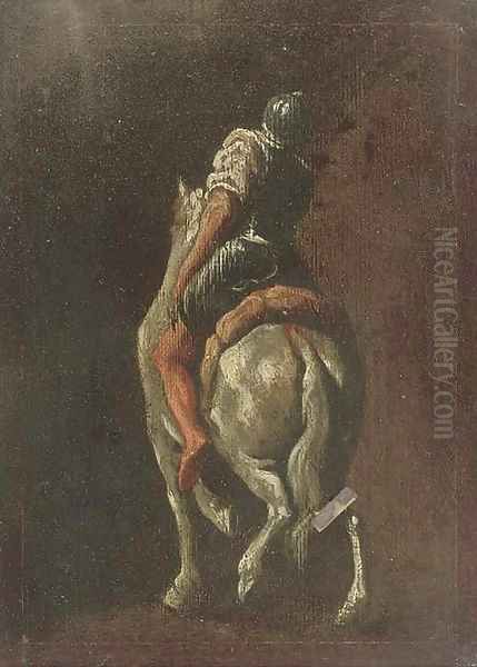 A soldier on horseback Oil Painting by Francesco Simonini