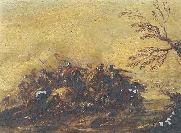 A calvary skirmish Oil Painting by Francesco Simonini