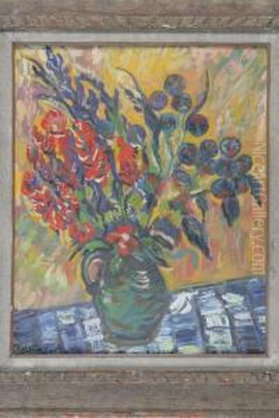 Vase De Fleurs Oil Painting by Nicolas Tarkhoff