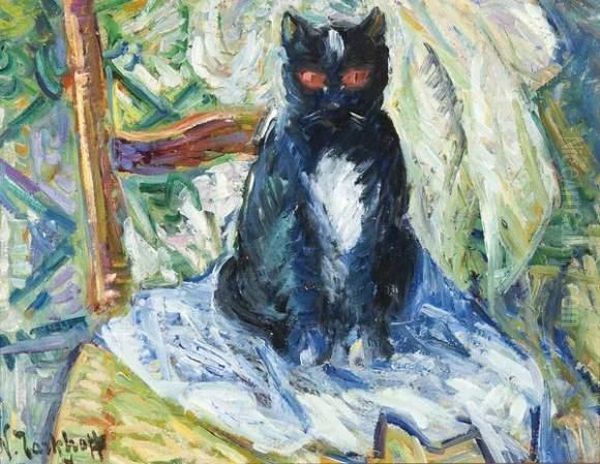 Le Chat Noir Oil Painting by Nicolas Tarkhoff