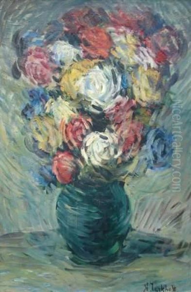 Vase De Fleurs Oil Painting by Nicolas Tarkhoff