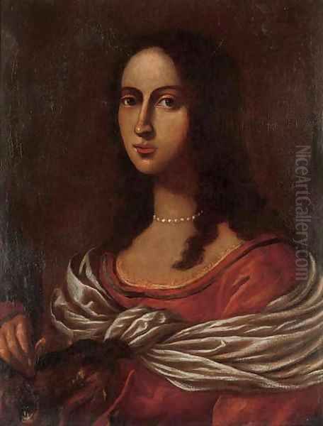 Portrait of a lady as Saint Margaret of Antioch Oil Painting by Florentine School