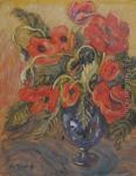 Bouquet De Coquelicots Oil Painting by Nicolas Tarkhoff