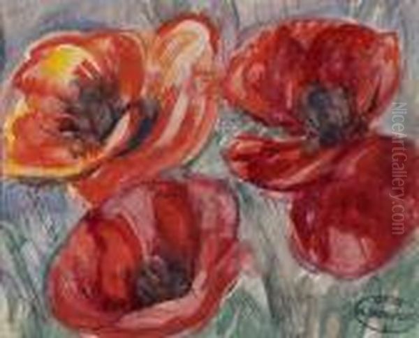 Jetee De Coquelicots Oil Painting by Nicolas Tarkhoff