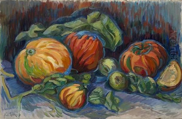 Still Life With Pumpkins Oil Painting by Nicolas Tarkhoff