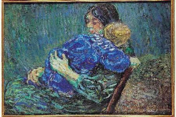 Mere Et Son Enfant, 1906 Oil Painting by Nicolas Tarkhoff