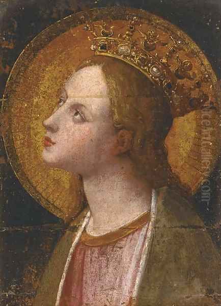 Head of a female saint Oil Painting by Florentine School