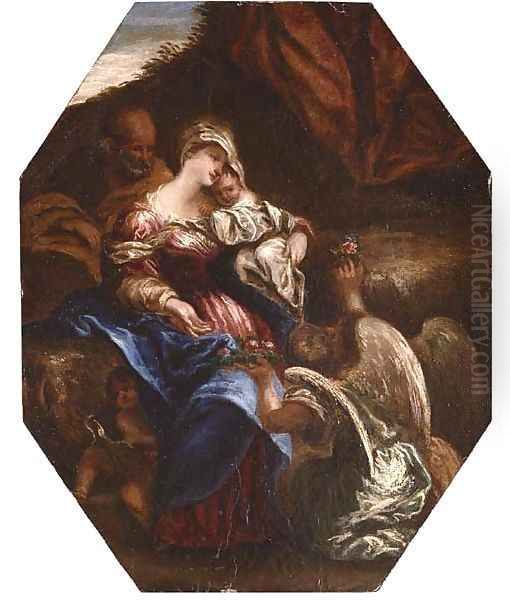 The Rest on the Flight into Egypt Oil Painting by Florentine School