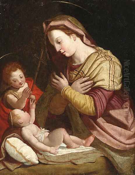 The Madonna and Child with the Infant Saint John the Baptist Oil Painting by Florentine School