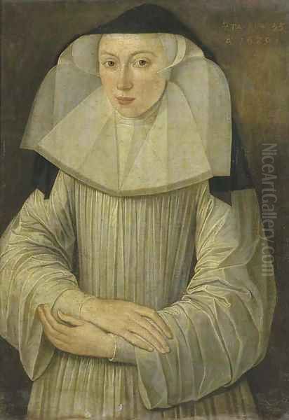 A nun in a habit Oil Painting by Flemish School