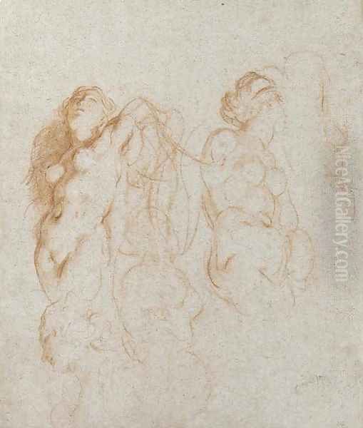 Two studies of nudes Oil Painting by Flemish School