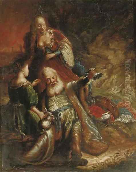 Lot and his Daughters Oil Painting by Flemish School