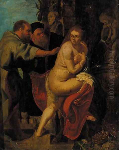 Suzannah and the elders Oil Painting by Flemish School