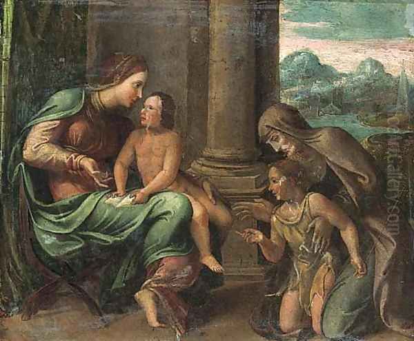 The Virgin and Child with the Infant Saint John the Baptist and Saint Anne Oil Painting by Flemish School