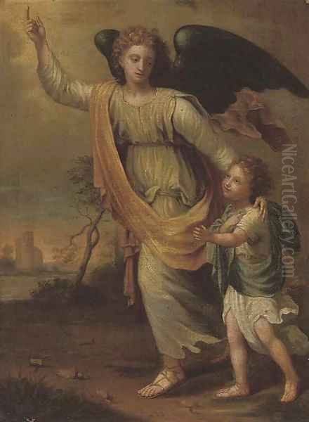 Tobias and the Angel Oil Painting by Flemish School