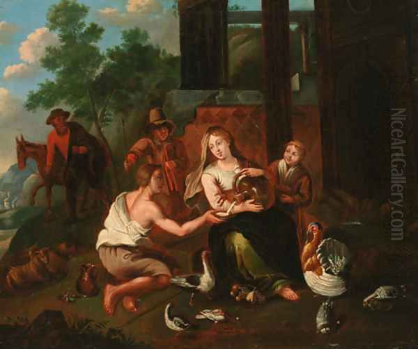 Genevieve amongst the shepherds Oil Painting by Flemish School