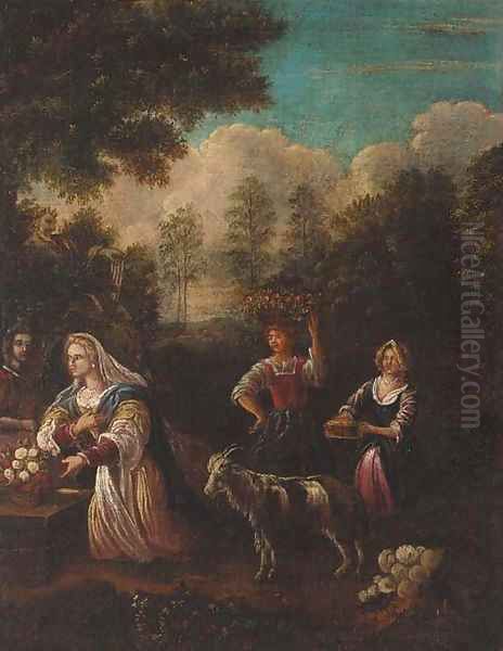 Maidens in a silvan glade Oil Painting by Flemish School