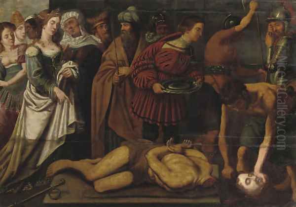 The beheading of Saint John the Baptist Oil Painting by Flemish School