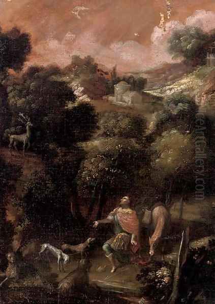 The Vision of Saint Eustace Oil Painting by Flemish School